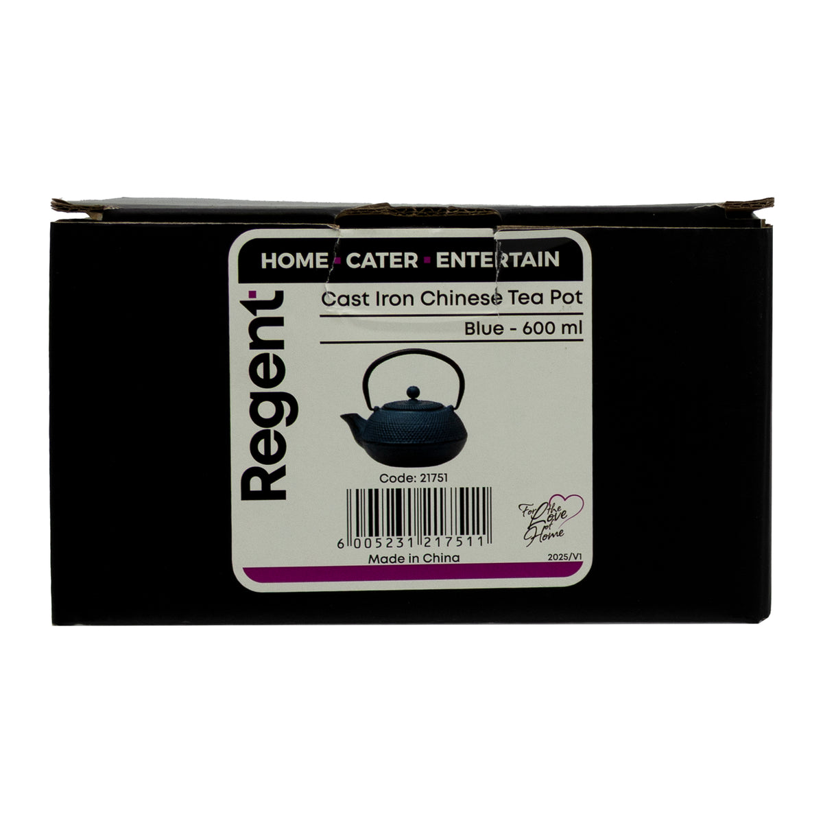 REGENT CAST IRON CHINESE TEAPOT BLUE, 600ML