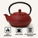 REGENT CAST IRON CHINESE TEAPOT RED, (600ML)