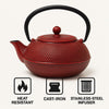 REGENT CAST IRON CHINESE TEAPOT RED, (600ML)