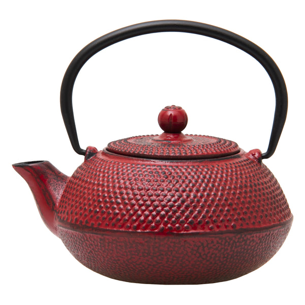 REGENT CAST IRON CHINESE TEAPOT RED, (600ML)