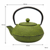 REGENT CAST IRON CHINESE TEAPOT LIME GREEN, 600ML