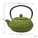 REGENT CAST IRON CHINESE TEAPOT LIME GREEN, 600ML