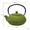 REGENT CAST IRON CHINESE TEAPOT LIME GREEN, 600ML