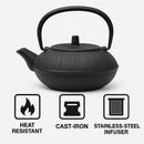 REGENT CAST IRON CHINESE TEAPOT BLACK, (850ML)