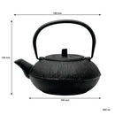 REGENT CAST IRON CHINESE TEAPOT BLACK, (850ML)