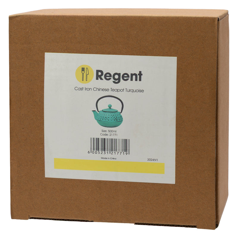 REGENT CAST IRON CHINESE TEAPOT TURQUOISE, (500ML)