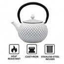REGENT CAST IRON CHINESE TEAPOT WHITE, (500ML)