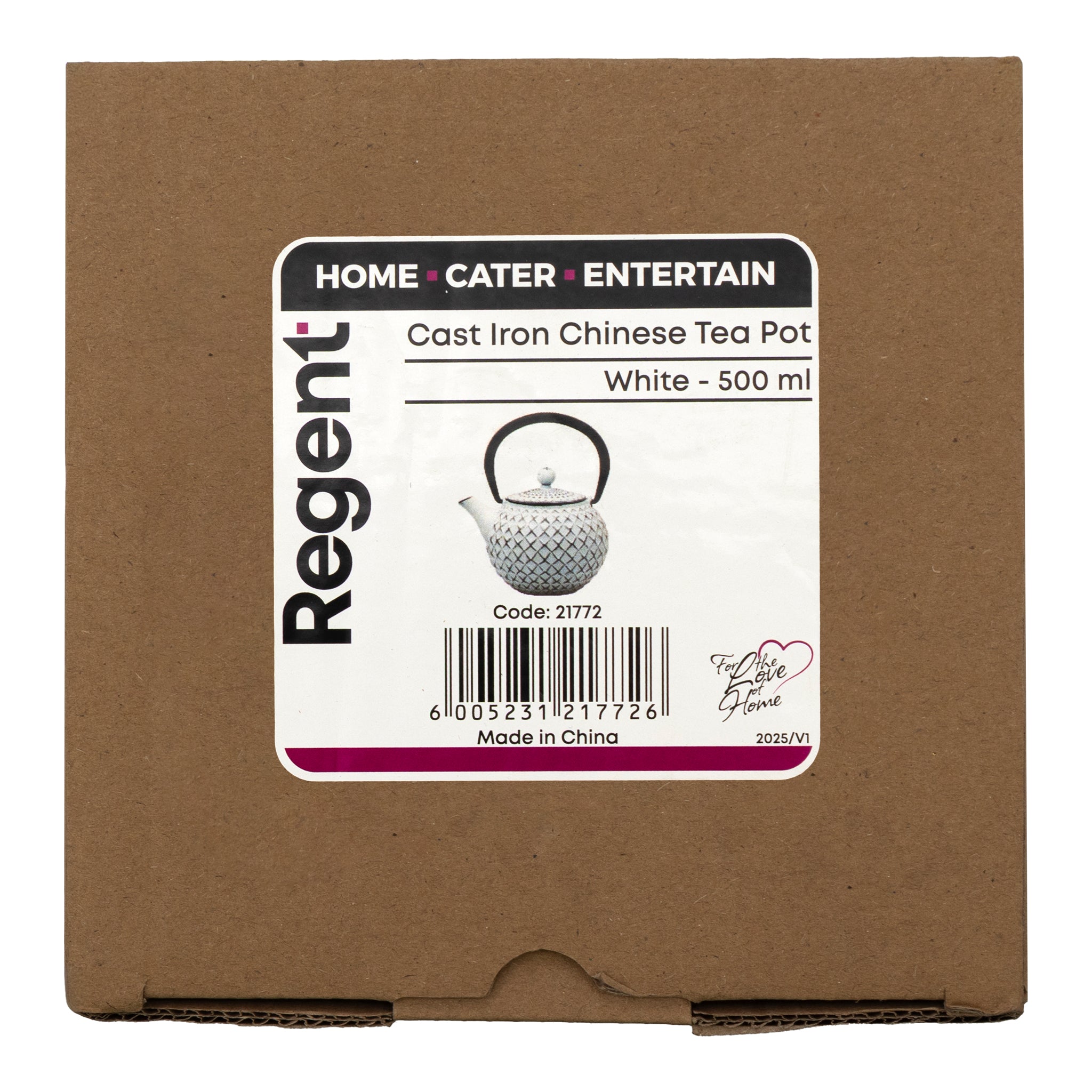 REGENT CAST IRON CHINESE TEAPOT WHITE, 500ML