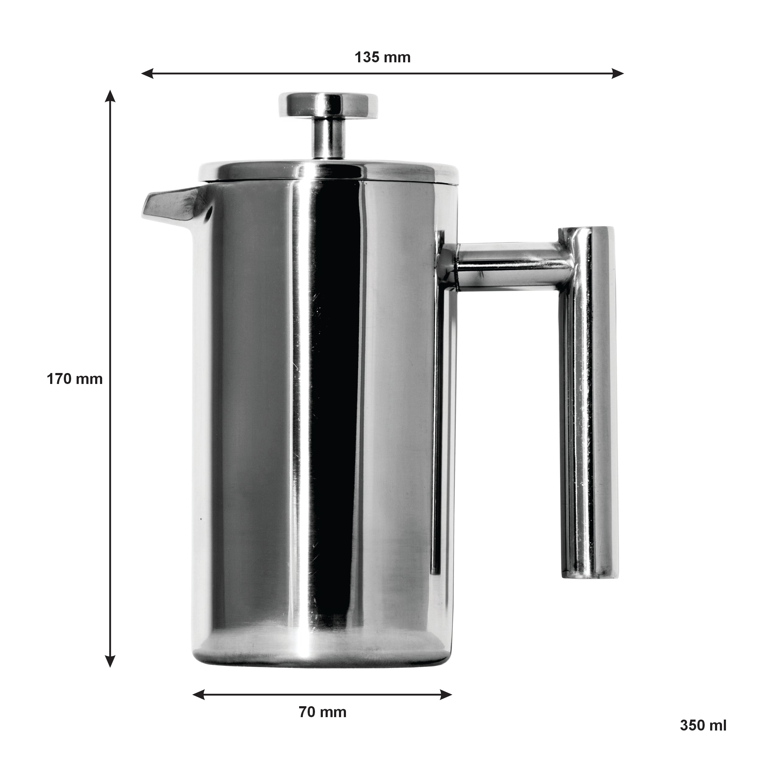 REGENT COLOMBIA COFFEE MAKER DOUBLE WALLED ST STEEL 3 CUP, 350ML