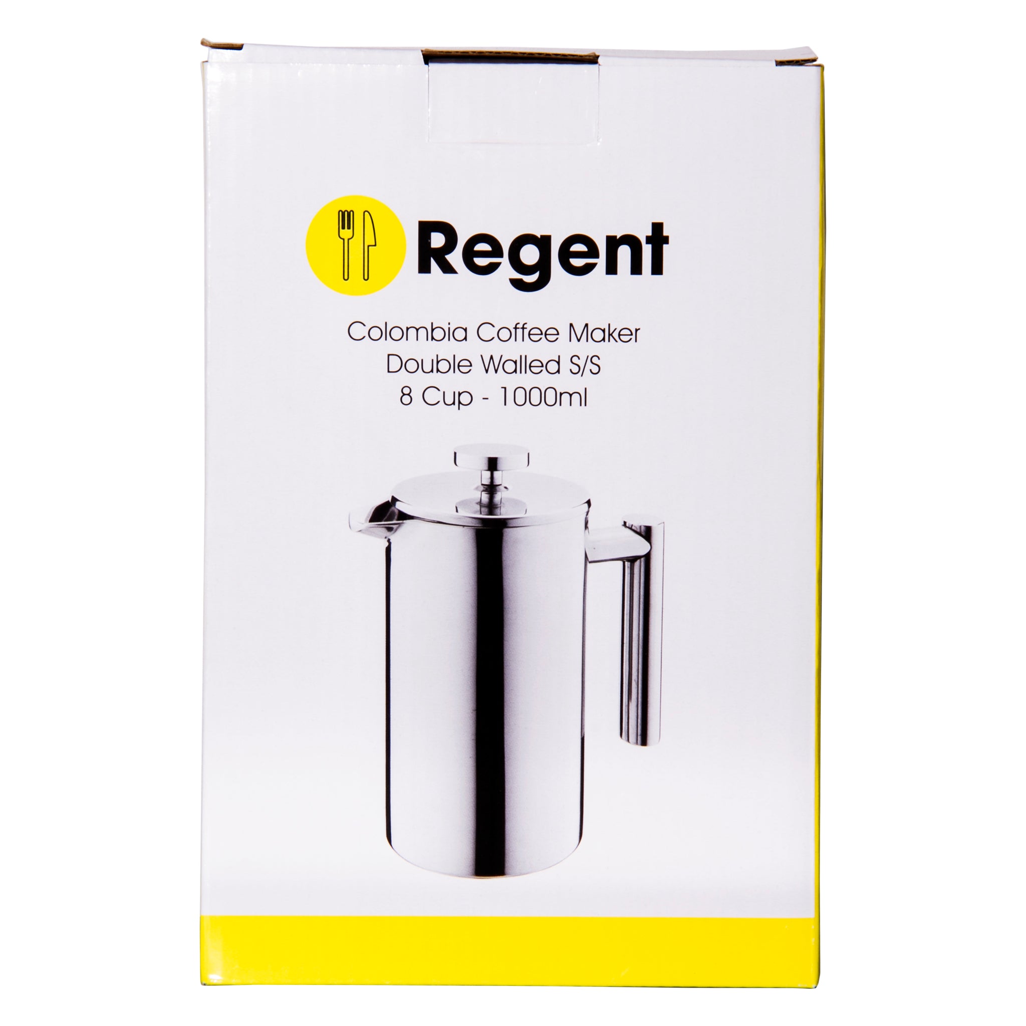 REGENT COLOMBIA COFFEE MAKER DOUBLE WALLED ST STEEL 8 CUP, 1L