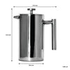 REGENT COLOMBIA COFFEE MAKER DOUBLE WALLED ST STEEL 8 CUP, 1L