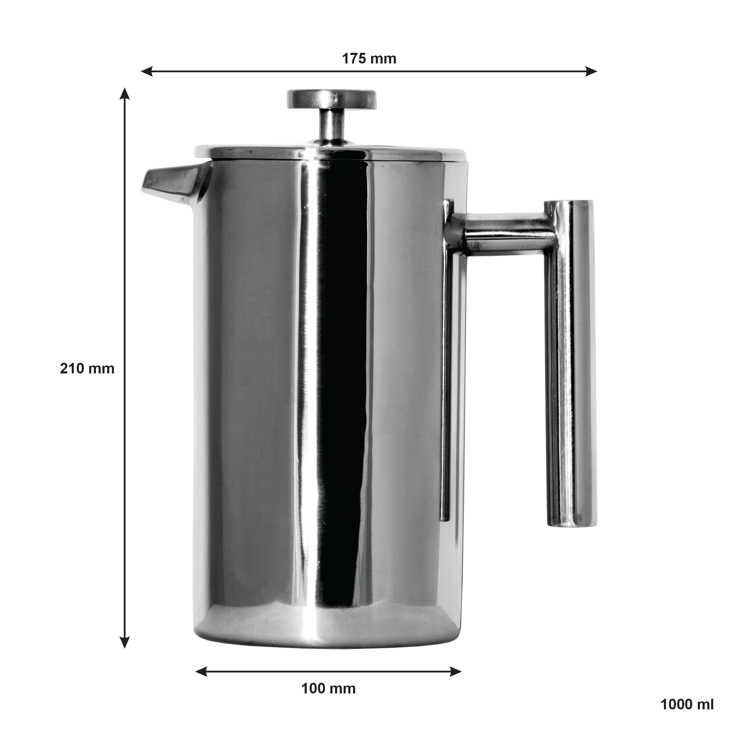 REGENT COLOMBIA COFFEE MAKER DOUBLE WALLED ST STEEL 8 CUP, 1L