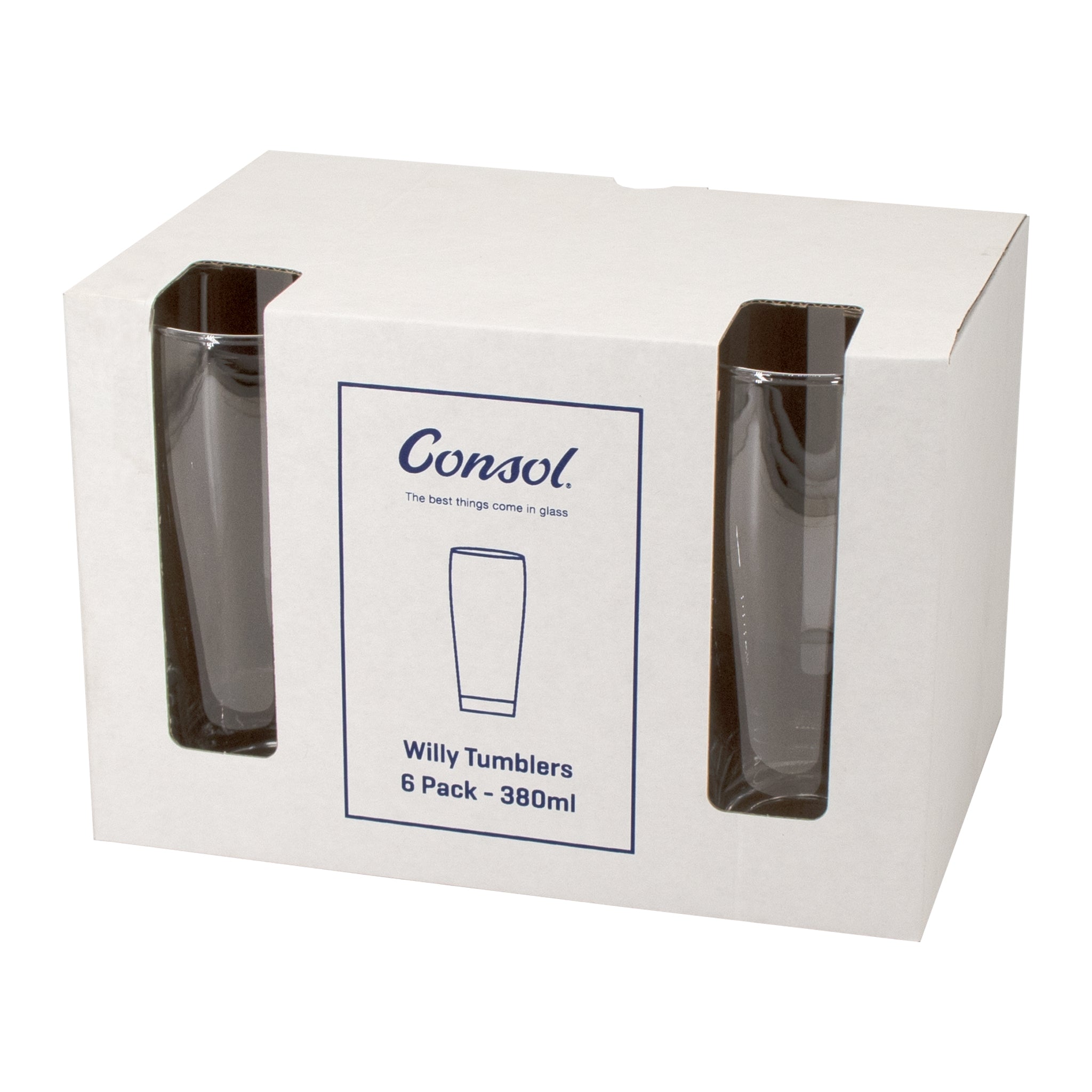 CONSOL WILLY TUMBLERS 6PK, 380ML
