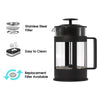 REGENT COFFEE PLUNGER BLACK WITH PLASTIC FRAME 6/8 CUP, 800ML
