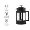 REGENT COFFEE PLUNGER BLACK WITH PLASTIC FRAME 6/8 CUP, 800ML