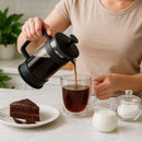 REGENT COFFEE PLUNGER BLACK WITH PLASTIC FRAME 6/8 CUP, 800ML