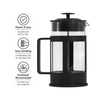REGENT COFFEE PLUNGER BLACK WITH PLASTIC FRAME 6 CUP, 600ML