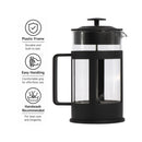 REGENT COFFEE PLUNGER BLACK WITH PLASTIC FRAME 6 CUP, 600ML