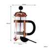 REGENT COFFEE PLUNGER WITH COPPER PLATED FRAME 8 CUP, (1.1LT)
