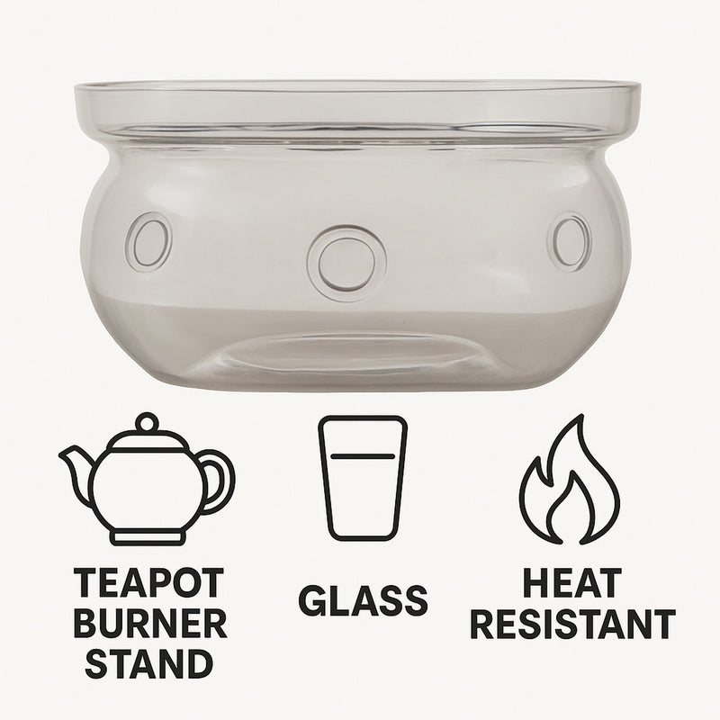 REGENT TEAPOT BURNER STAND BOROSILICATE GLASS LARGE,
