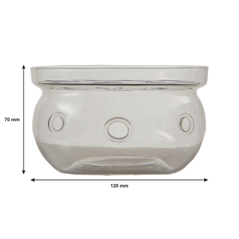 REGENT TEAPOT BURNER STAND BOROSILICATE GLASS LARGE, (70X120MM DIA)