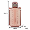 REGENT RECTANGULAR TRANSPARENT WATER BOTTLE PLASTIC WITH STRAP PINK, 750ML