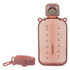 REGENT RECTANGULAR TRANSPARENT WATER BOTTLE PLASTIC WITH STRAP PINK, 750ML