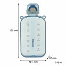 REGENT RECTANGULAR TRANSPARENT WATER BOTTLE PLASTIC WITH STRAP PASTEL BLUE, 750ML (100X55X210MM)