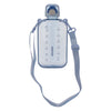 REGENT RECTANGULAR TRANSPARENT WATER BOTTLE PLASTIC WITH STRAP PASTEL BLUE, 750ML