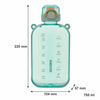 REGENT RECTANGULAR TRANSPARENT WATER BOTTLE PLASTIC WITH STRAP TURQUOISE, 750ML