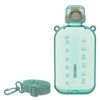 REGENT RECTANGULAR TRANSPARENT WATER BOTTLE PLASTIC WITH STRAP TURQUOISE, 750ML