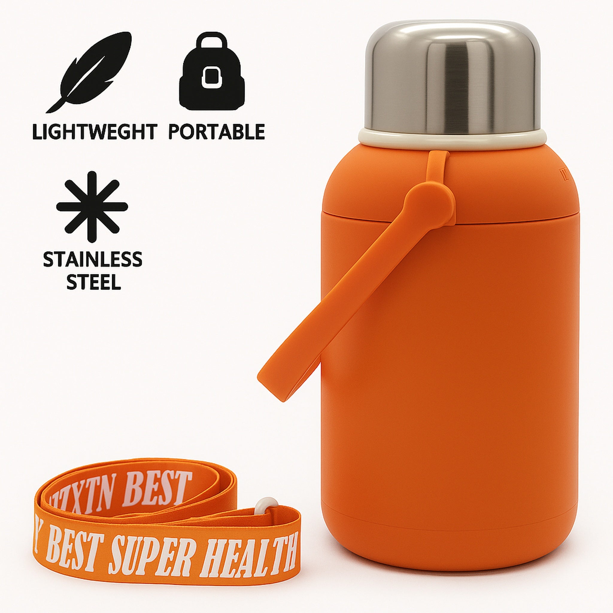 REGENT SPORTS VACUUM FLASK STAINLESS STEEL ORANGE, 1.3L