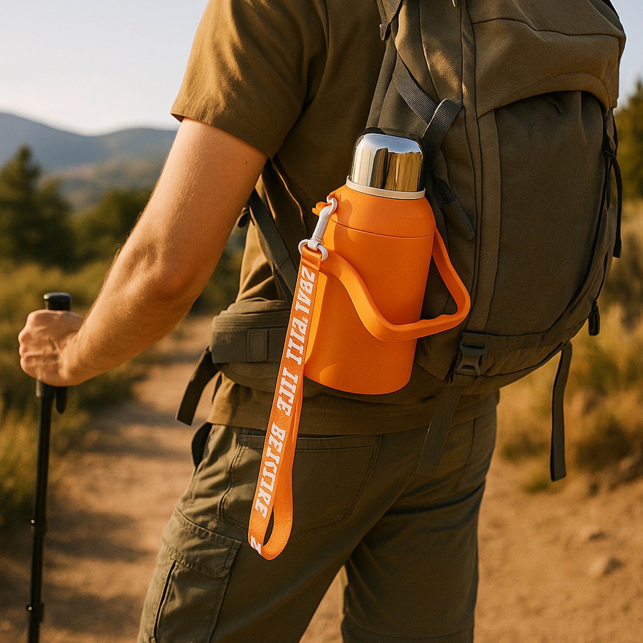 REGENT SPORTS VACUUM FLASK STAINLESS STEEL ORANGE, 1.3L