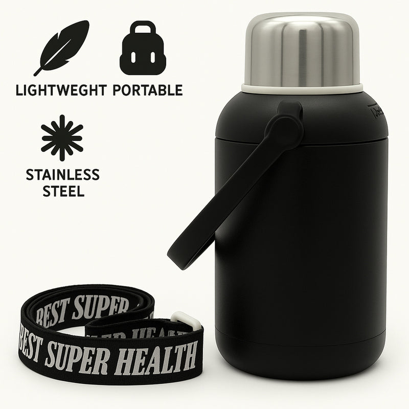 REGENT SPORTS  VACUUM FLASK STAINLESS STEEL BLACK, 1.3LT