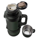 REGENT LARGE VACUUM FLASK STAINLESS STEEL WITH CUP LID KHAKI GREEN, 2LT (120MMDIAX330MM)