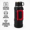 REGENT LARGE VACUUM FLASK STAINLESS STEEL WITH CUP LID MATT BLACK, 2L