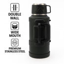REGENT LARGE VACUUM FLASK STAINLESS STEEL WITH CUP LID KHAKI GREEN, 3.2LT