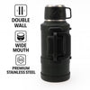REGENT LARGE VACUUM FLASK STAINLESS STEEL WITH CUP LID KHAKI GREEN, 3.2LT