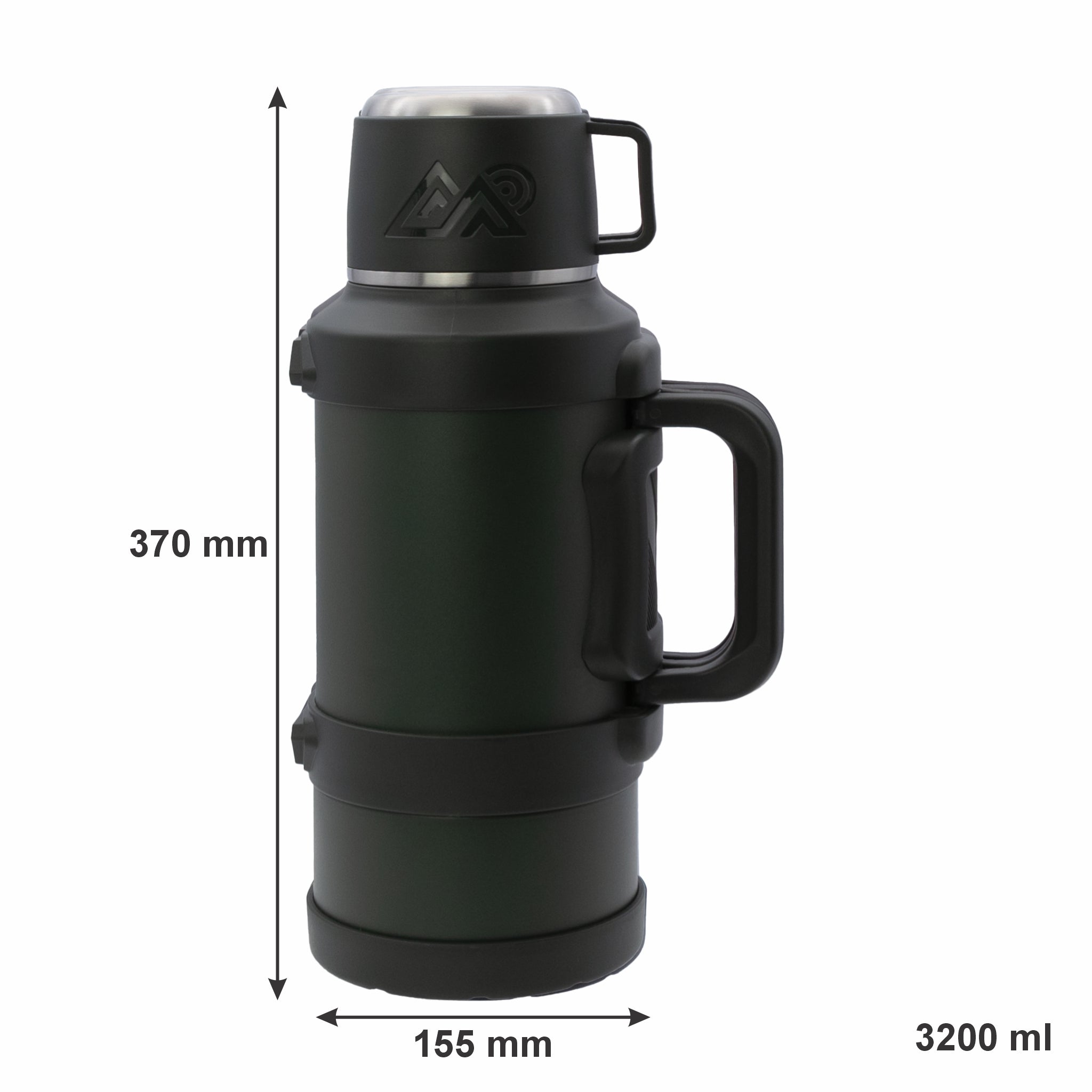 REGENT LARGE VACUUM FLASK STAINLESS STEEL WITH CUP LID KHAKI GREEN, 3.2L
