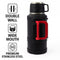 REGENT LARGE VACUUM FLASK STAINLESS STEEL WITH CUP LID MATT BLACK, 3.2LT