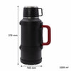 REGENT LARGE VACUUM FLASK STAINLESS STEEL WITH CUP LID MATT BLACK, 3.2L