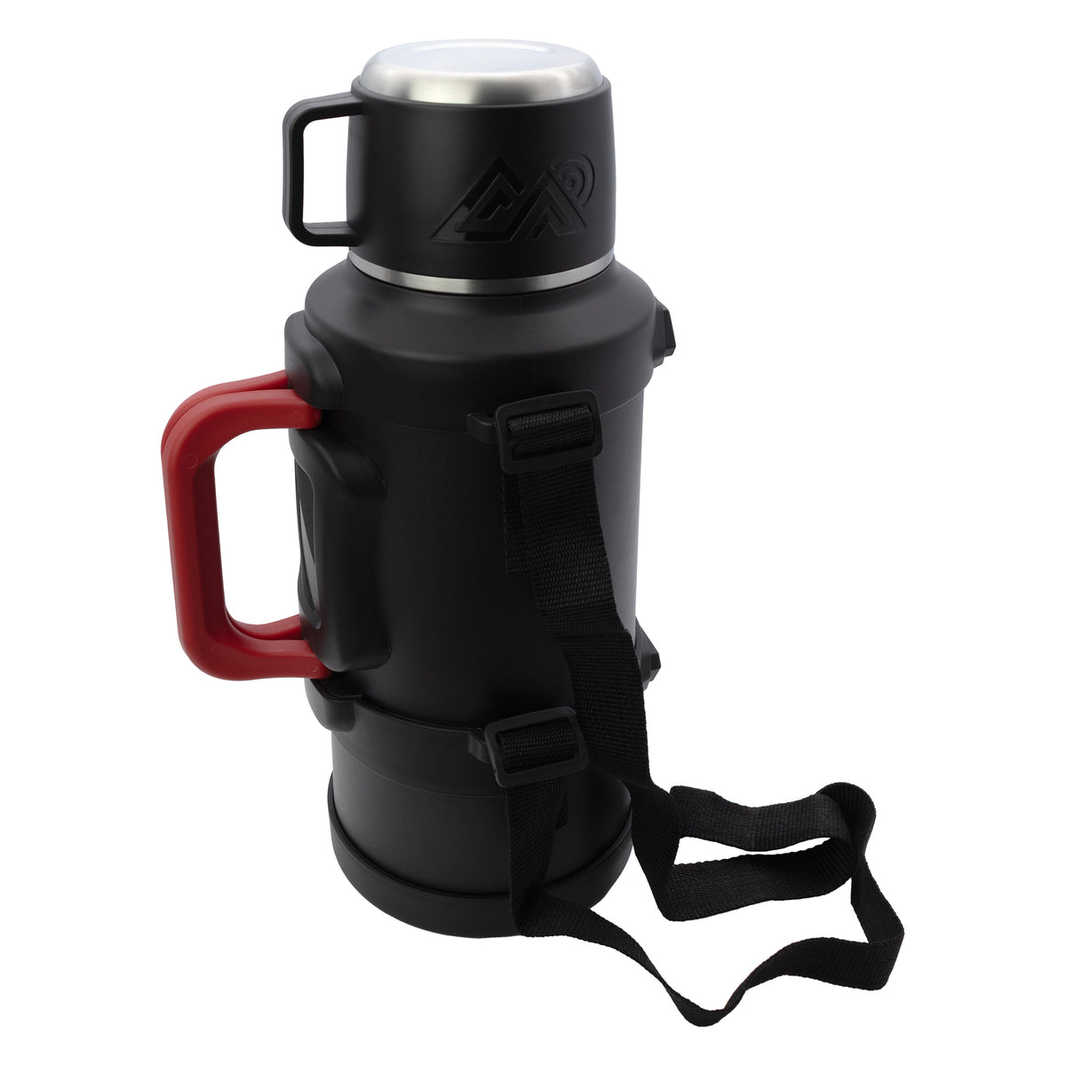REGENT LARGE VACUUM FLASK STAINLESS STEEL WITH CUP LID MATT BLACK, 3.2L