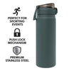 REGENT TRAVEL VACUUM FLASK STAINLESS STEEL WITH SIP STRAW SAGE GREEN, 900ML