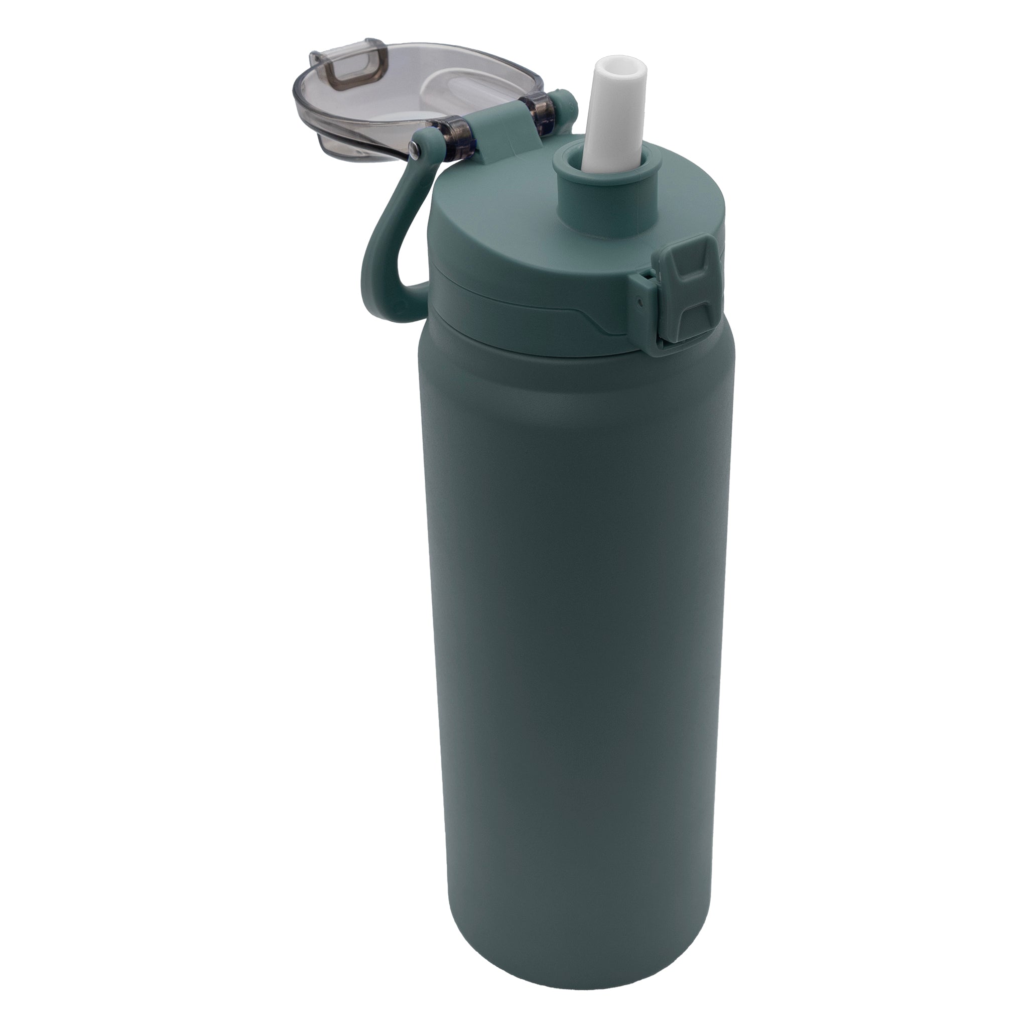 REGENT TRAVEL VACUUM FLASK STAINLESS STEEL WITH SIP STRAW SAGE GREEN, 900ML