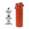 REGENT TRAVEL VACUUM FLASK STAINLESS STEEL WITH SIP STRAW ORANGE, 900ML
