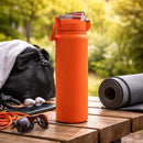 REGENT TRAVEL VACUUM FLASK STAINLESS STEEL WITH SIP STRAW ORANGE, 900ML