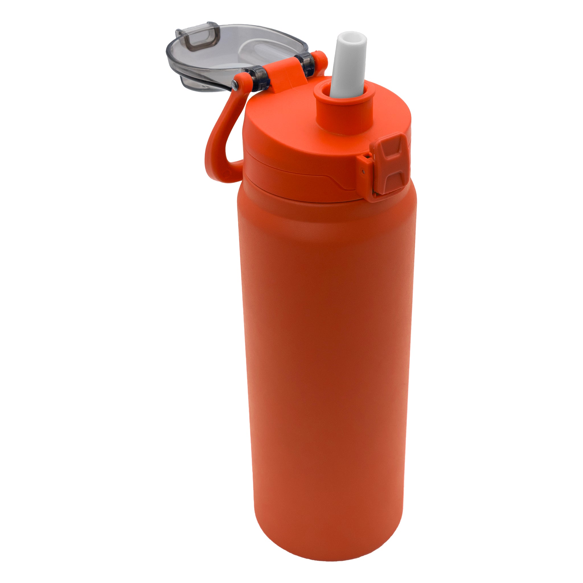 REGENT TRAVEL VACUUM FLASK STAINLESS STEEL WITH SIP STRAW ORANGE, 900ML