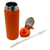 REGENT TRAVEL VACUUM FLASK STAINLESS STEEL WITH SIP STRAW ORANGE, 900ML