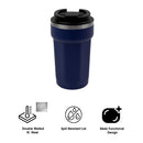 REGENT DOUBLE WALL STAINLESS STEEL TRAVEL MUG NAVY, 510ML