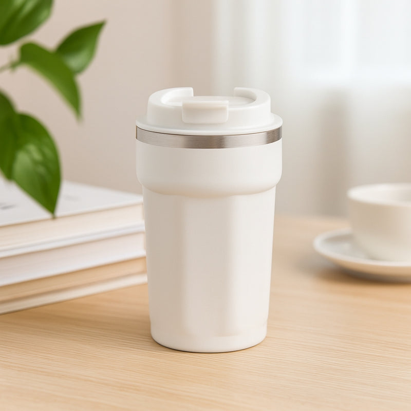 REGENT DOUBLE WALL STAINLESS STEEL TRAVEL MUG WHITE, 510ML